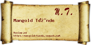 Mangold Tünde névjegykártya