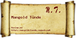 Mangold Tünde névjegykártya