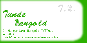 tunde mangold business card